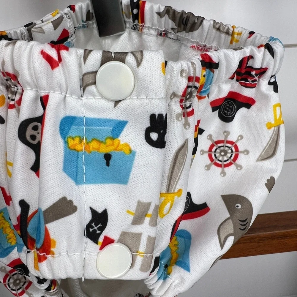 Charlie Banana Baby Swim Diaper - White with Multicolor Print - Picture 4 of 7